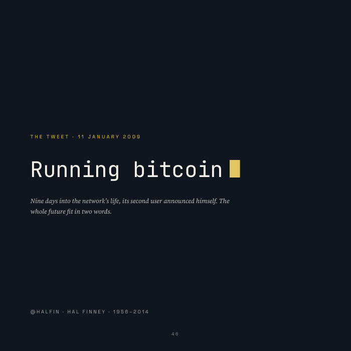 Running bitcoin monument